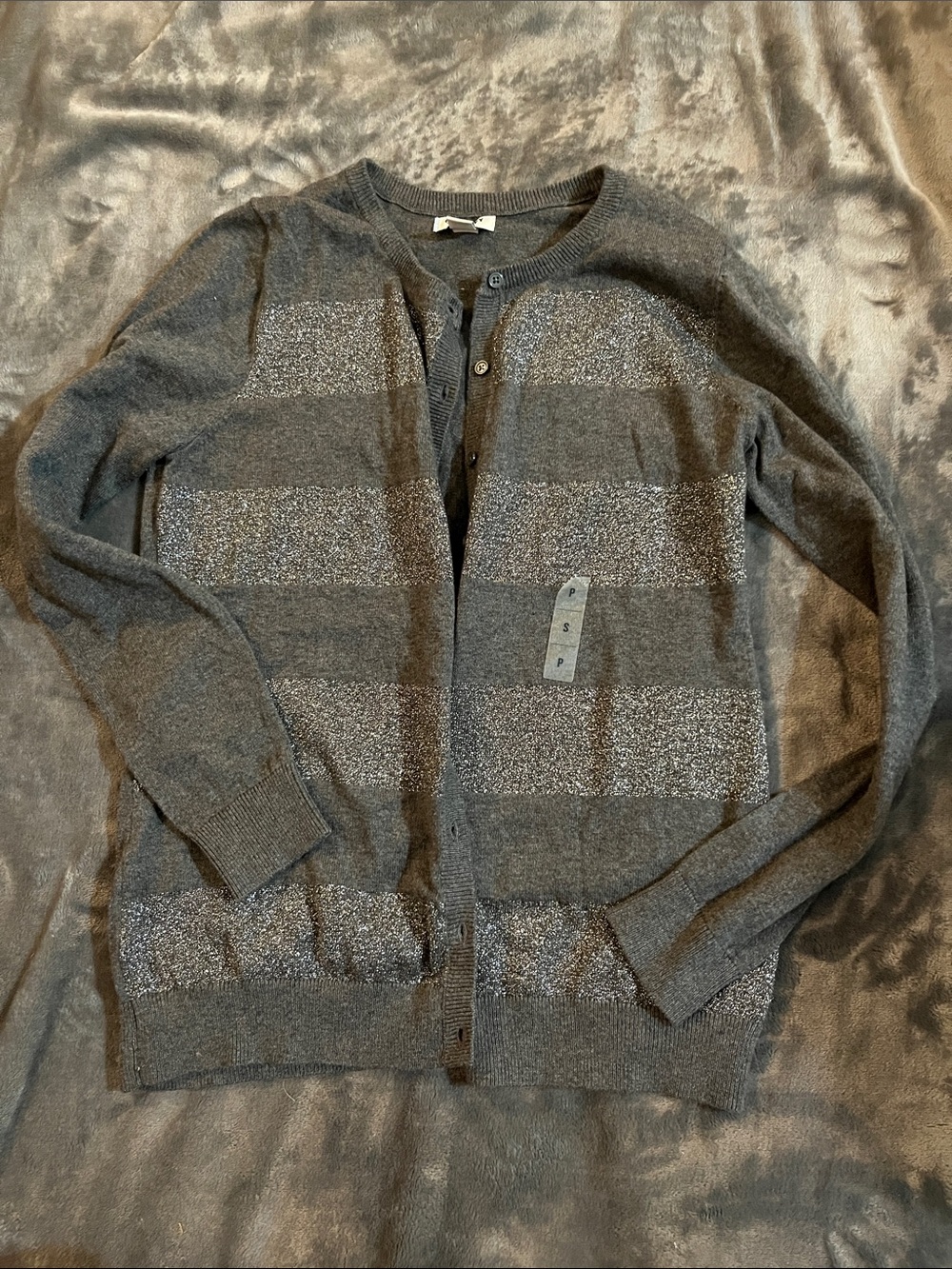 Old Navy Gray Striped Women’s Button-Up Cardigan